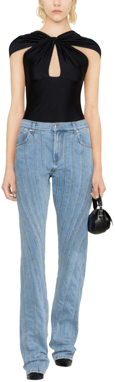 MUGLER Trousers Blue Blauw