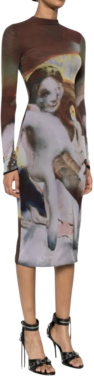 MUGLER Mesh Robe Sunset Sees Dress Divers