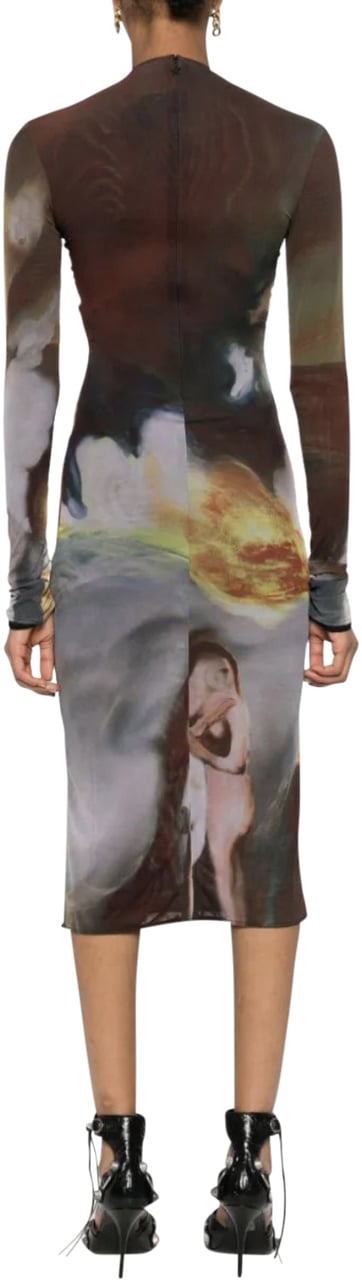 MUGLER Mesh Robe Sunset Sees Dress Divers