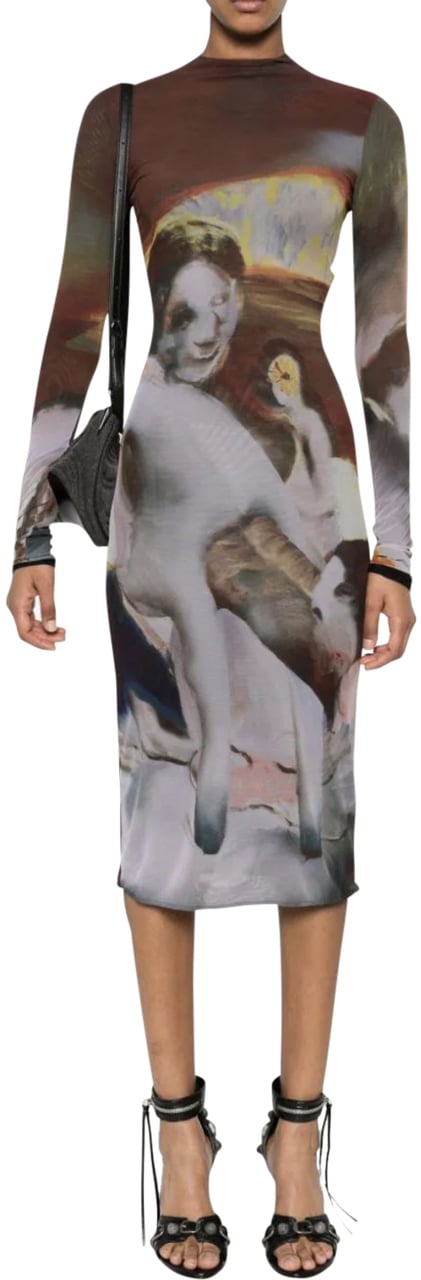 MUGLER Mesh Robe Sunset Sees Dress Divers