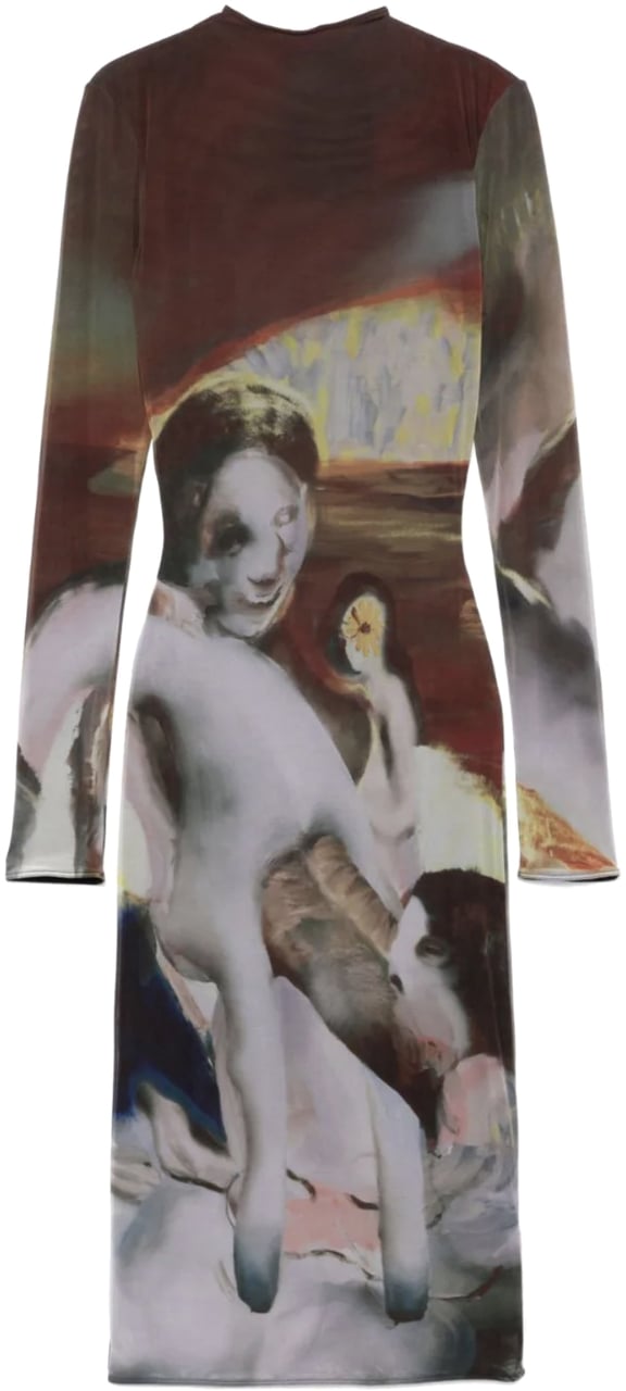 MUGLER Mesh Robe Sunset Sees Dress Divers