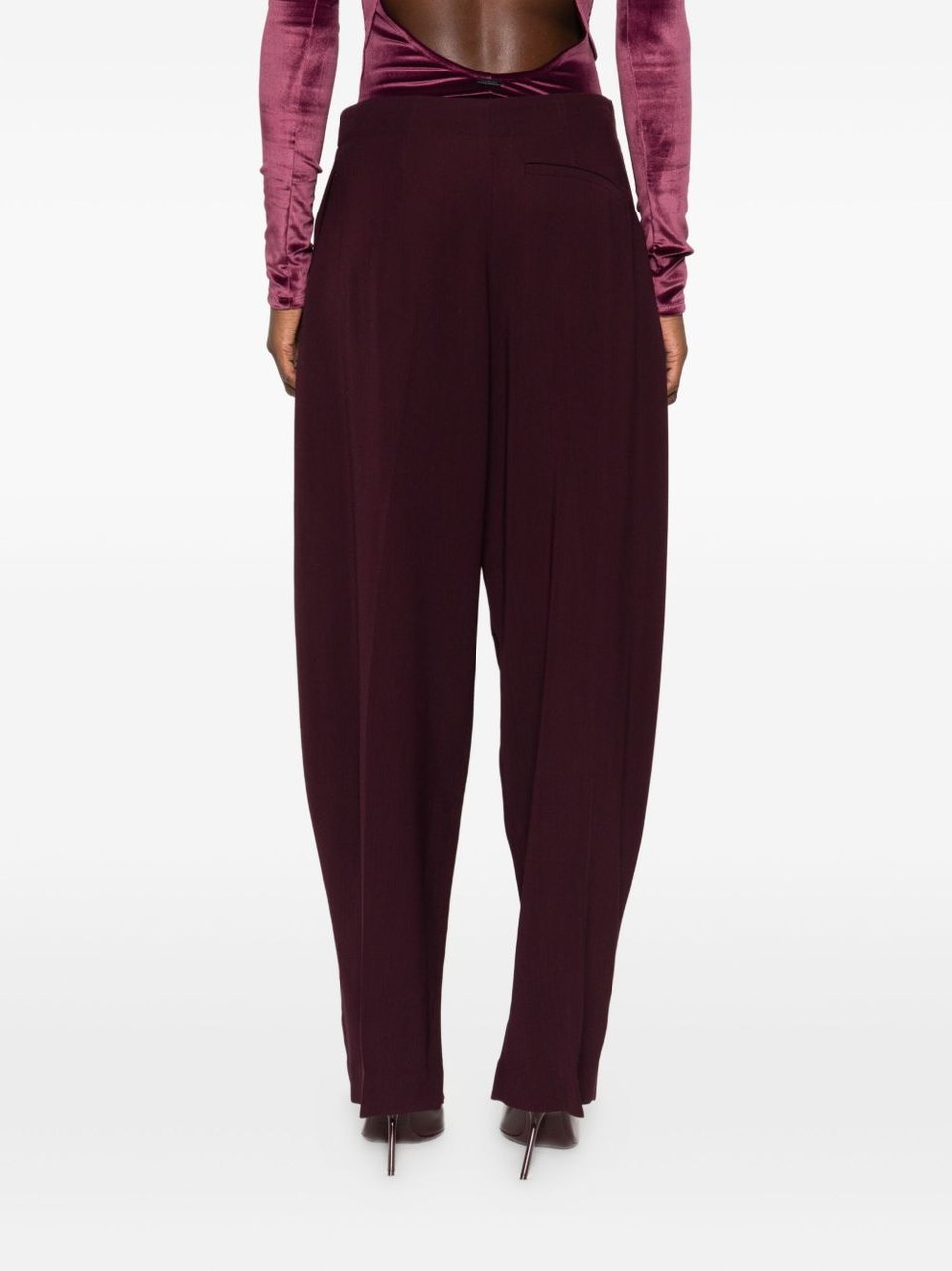 MUGLER Trousers Burgundy Paars