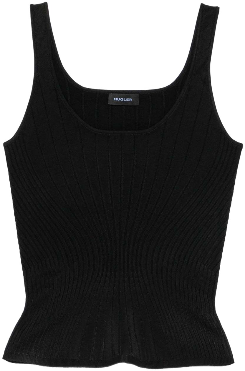 MUGLER Top Black Zwart