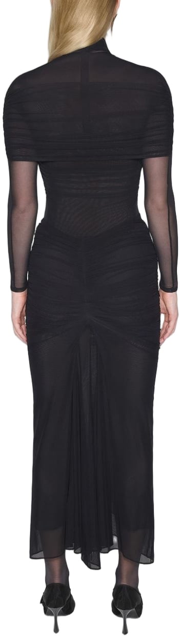 MUGLER High Neck Dress Zwart