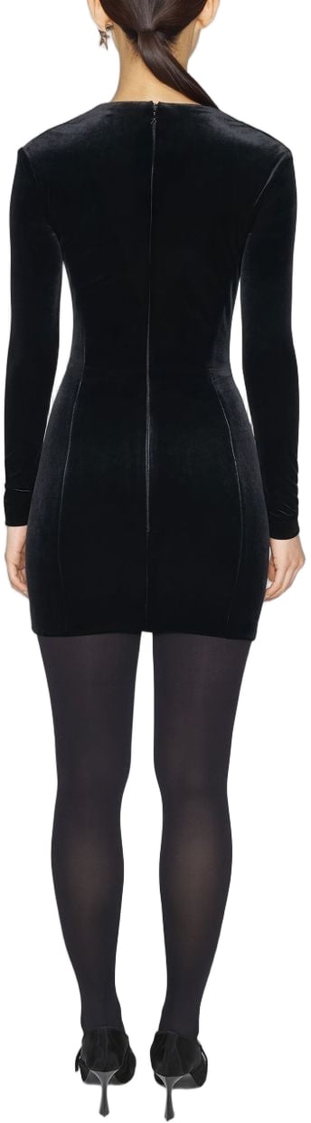 MUGLER Form-Fitting Black Mini Dress Zwart