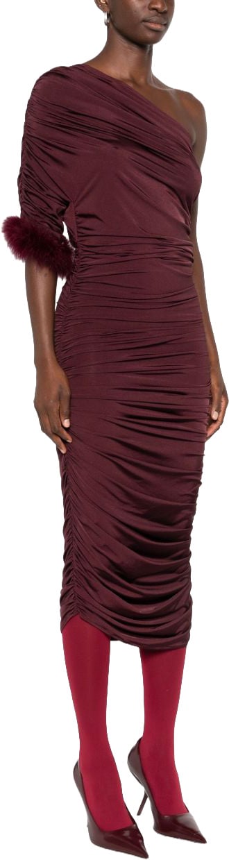 MUGLER One-Shoulder Midi Dress Zwart