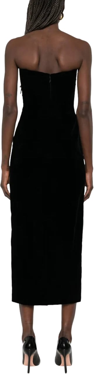 MUGLER Velvet Dress Black Zwart