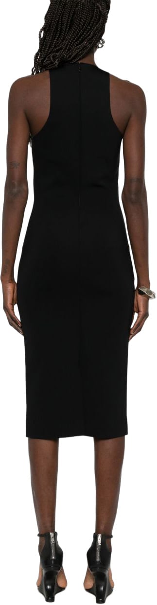 MUGLER Fitted Midi Dress Zwart