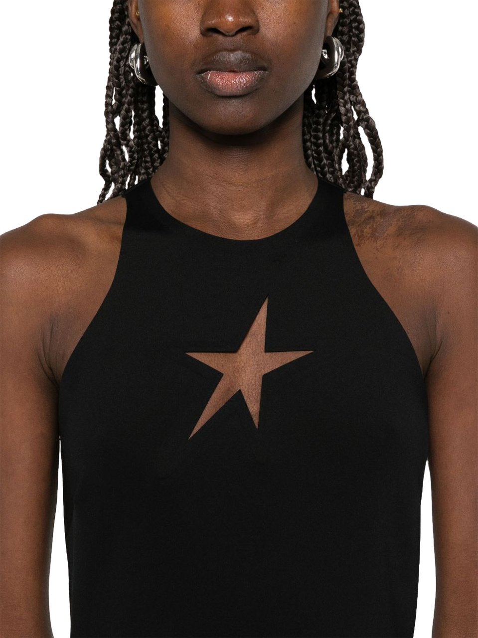MUGLER Fitted Midi Dress Zwart