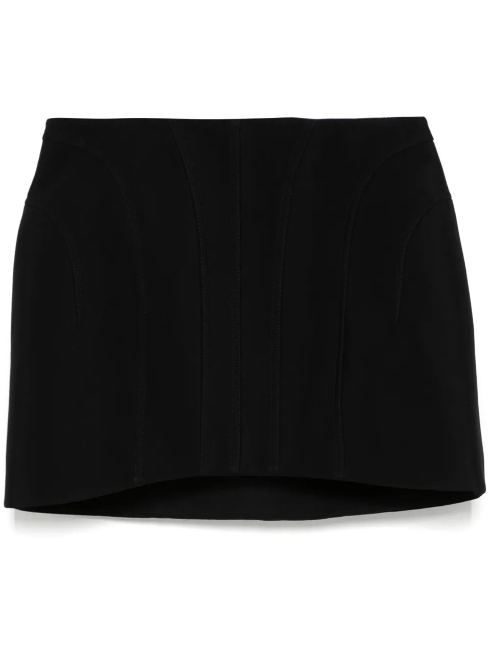 MUGLER Show Sculptural Mini Skirt Black Zwart