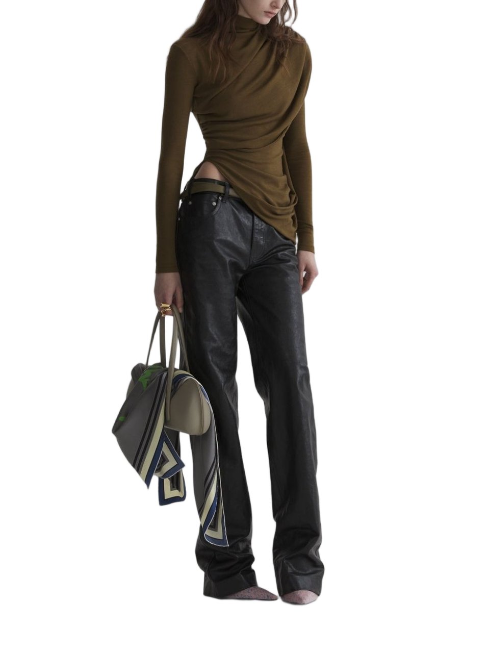 MUGLER Top Green Military Donkergroen