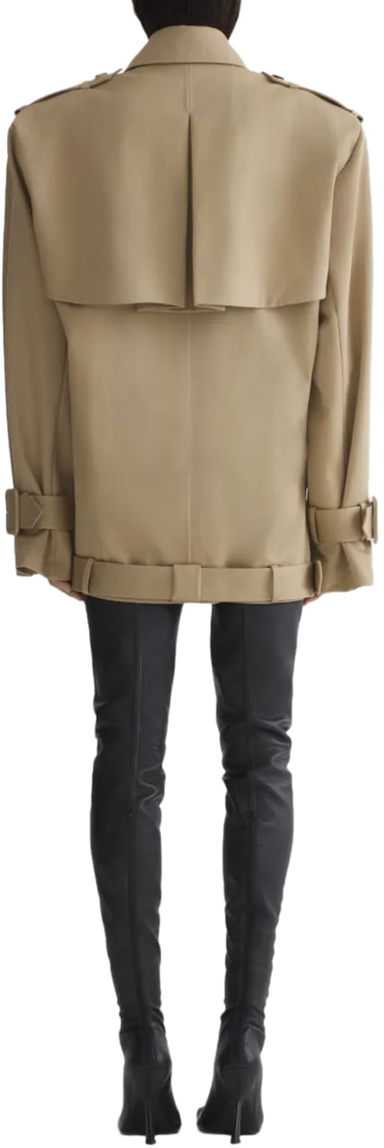 MUGLER Short Trench Jacket Beige Beige