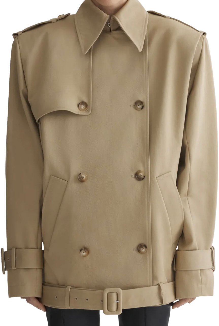 MUGLER Short Trench Jacket Beige Beige