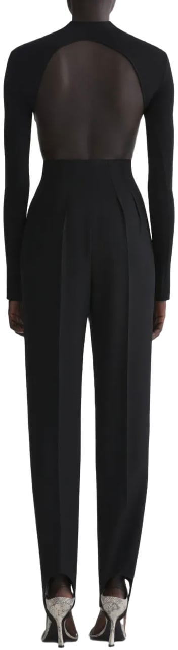 MUGLER Cut Out Back Top Black Zwart