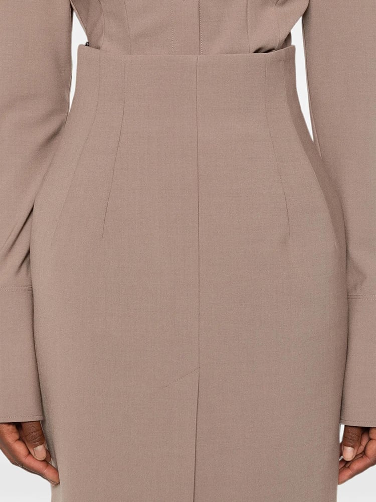 MUGLER Ju0591 Skirt Dark Taupe Divers