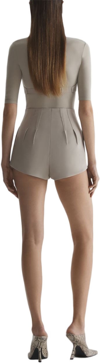 MUGLER High-Waisted Tailored Shorts with Pleated Front Bruin