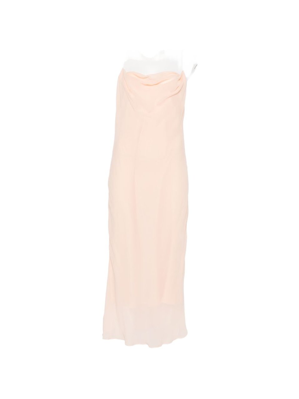 MUGLER Pink Backless Cowl Neck Layered Dress Roze