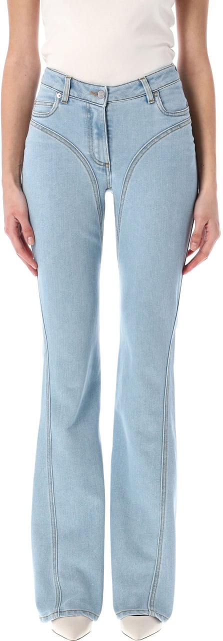 MUGLER Flared Jeans Medium Blue Blauw
