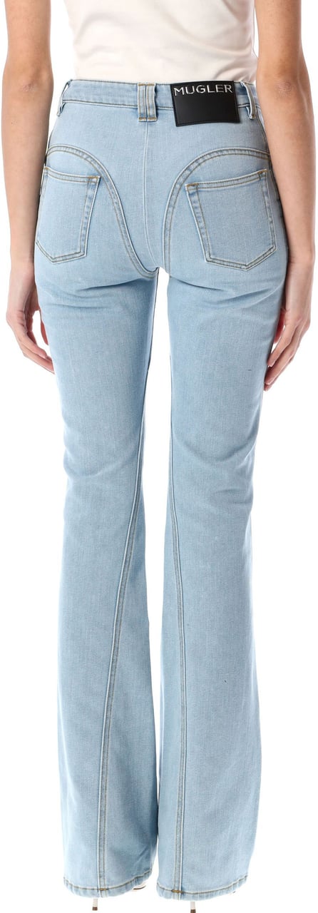 MUGLER Flared Jeans Medium Blue Blauw