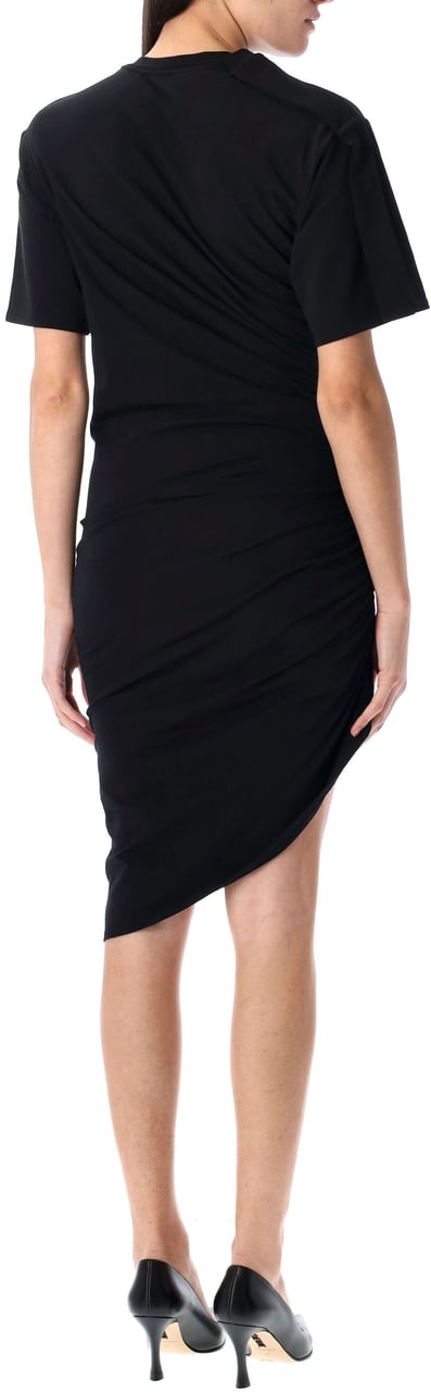 MUGLER Tshirt Draped Mini Dress Nero Zwart