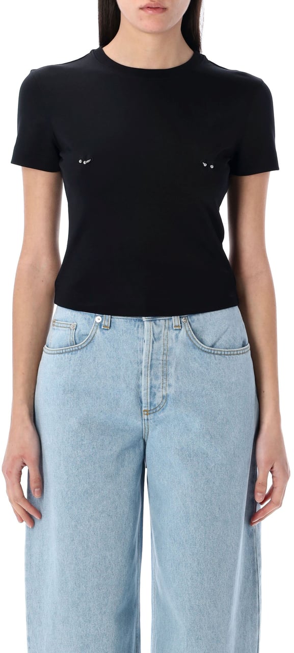 MUGLER Tshirt Pierging Nero Zwart