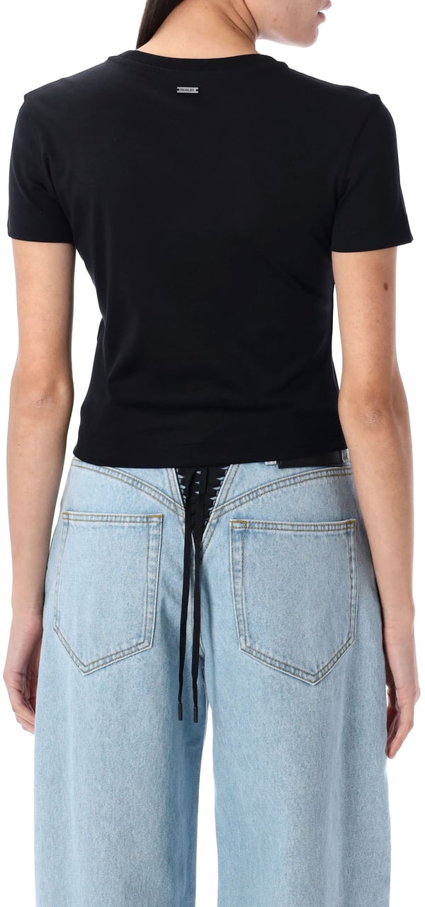 MUGLER Tshirt Pierging Nero Zwart