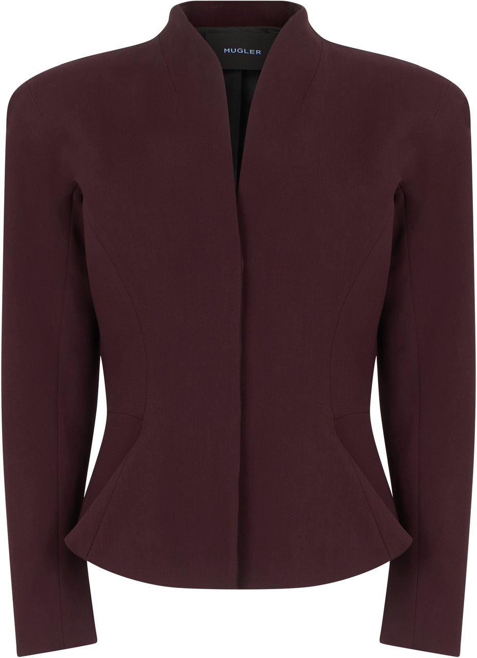 MUGLER Short wool jacket Rood