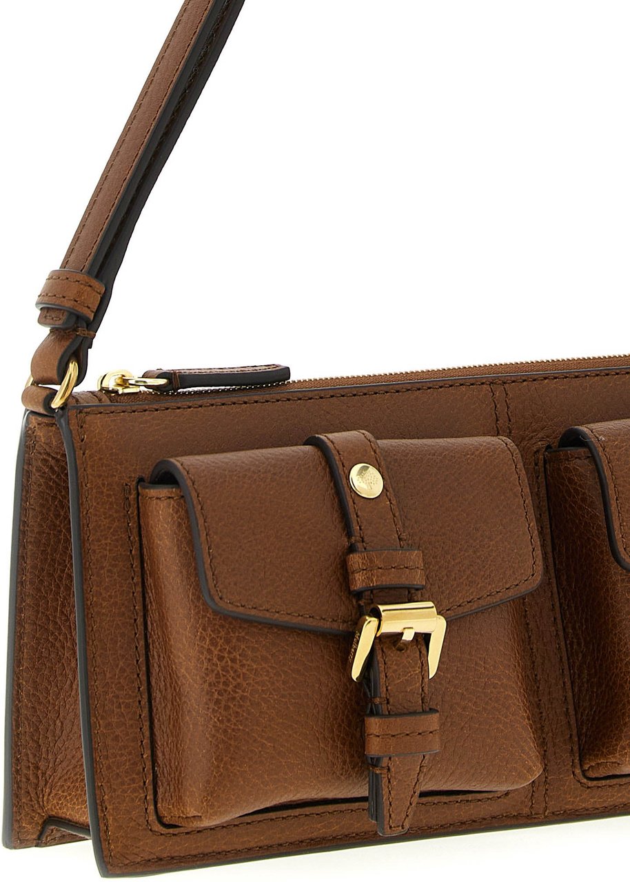 Mulberry Brown Calfskin Shoulder Bag Oranje