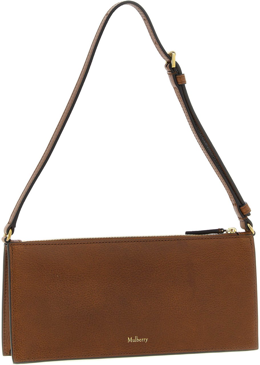 Mulberry Brown Calfskin Shoulder Bag Oranje