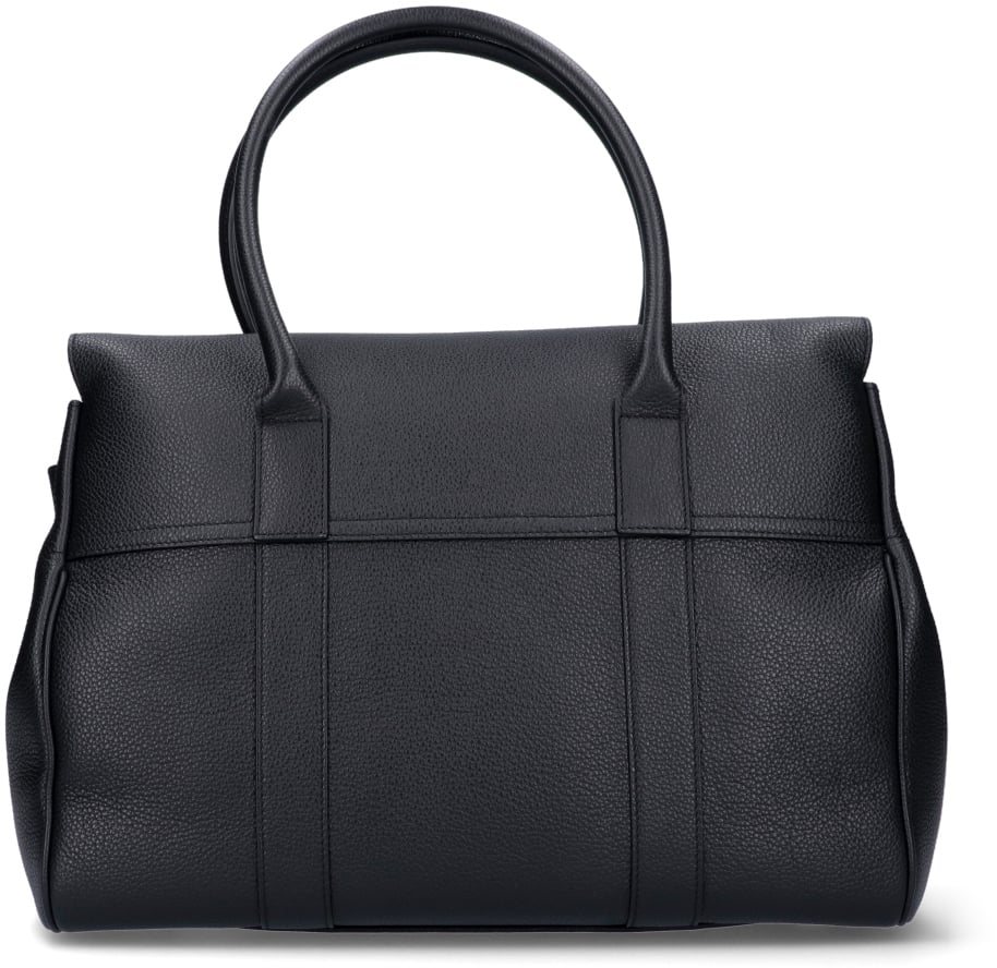 Mulberry Black Bayswater Grain Leather Tote Bag Zwart