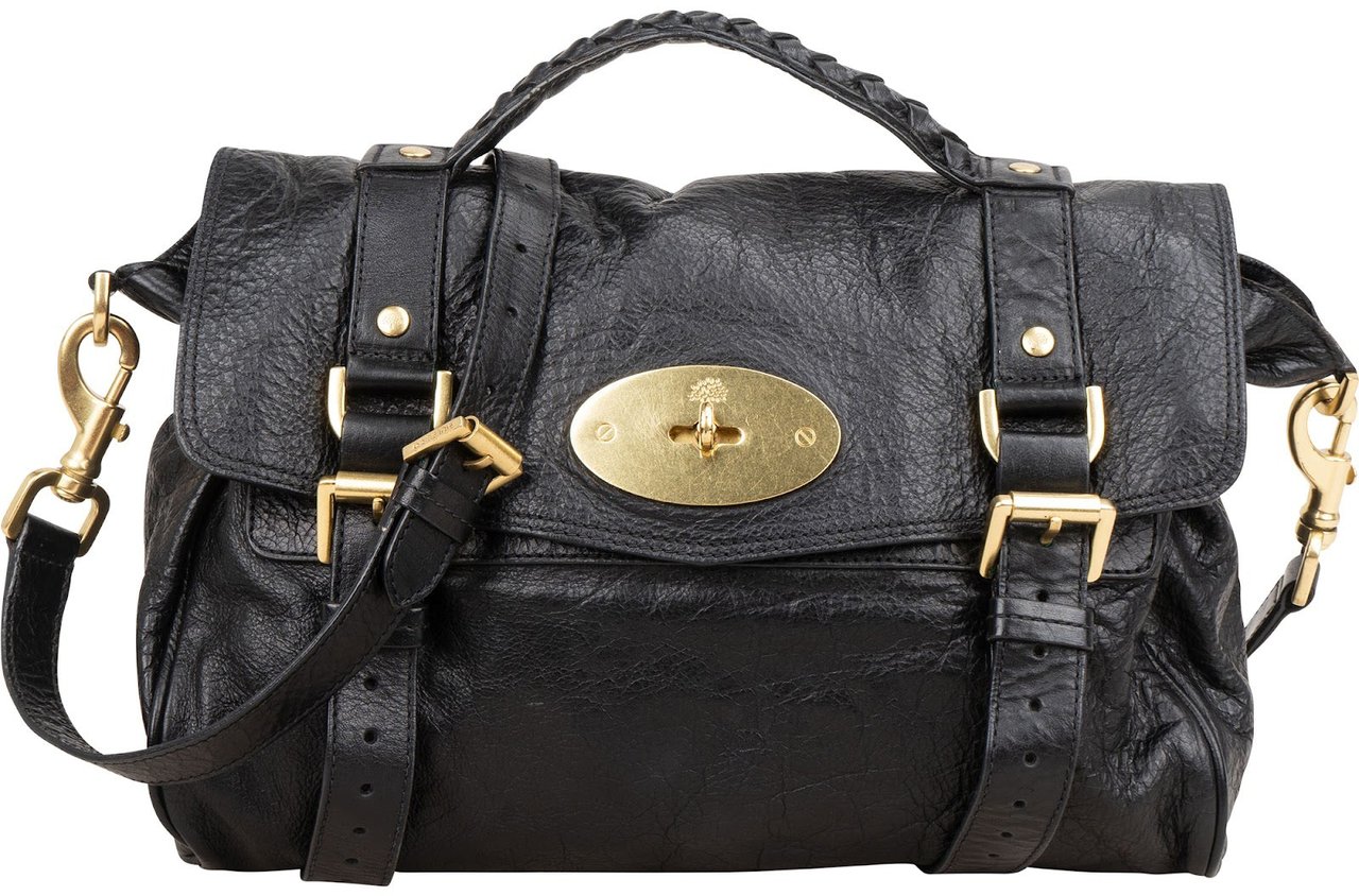 Mulberry Soft Buffalo Leather Alexa Satchel Crossbody Handbag Beige