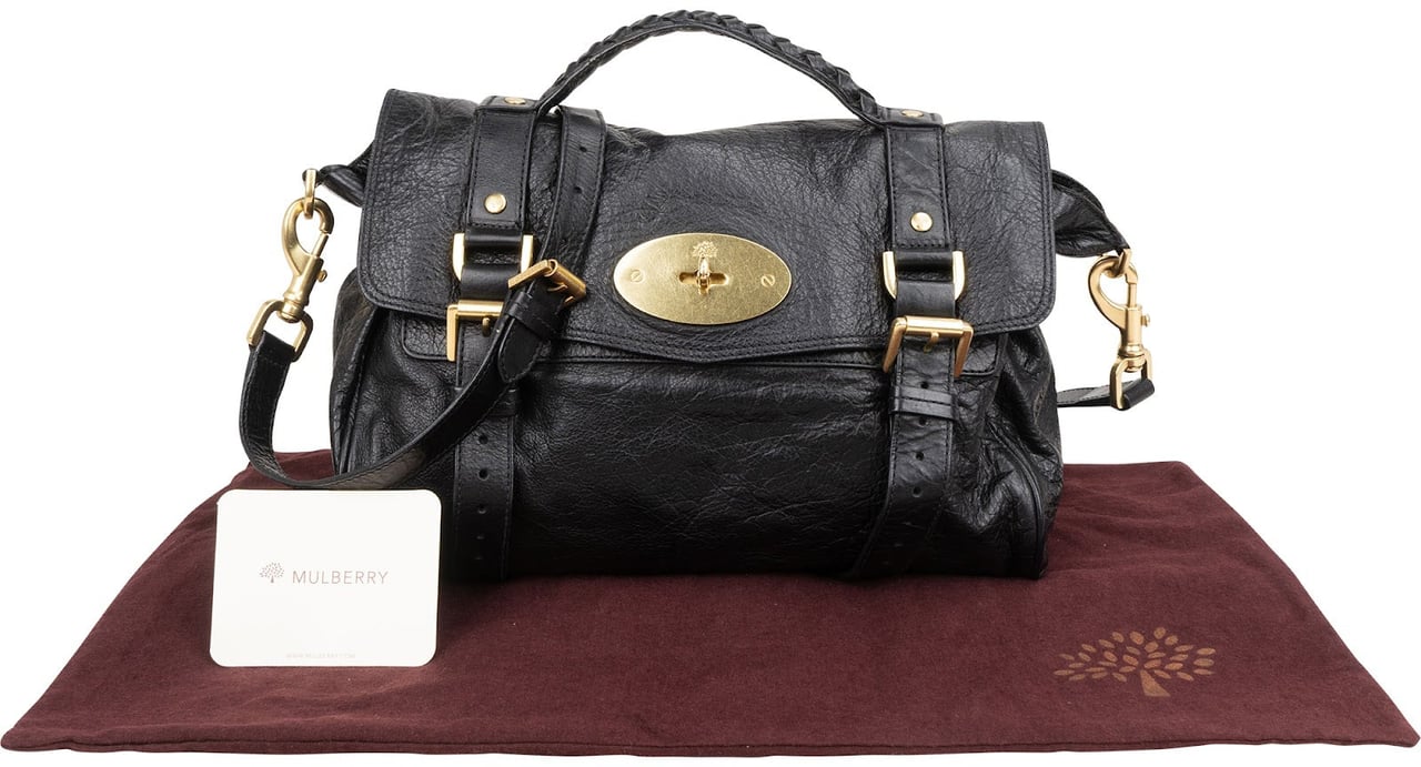 Mulberry Soft Buffalo Leather Alexa Satchel Crossbody Handbag Beige