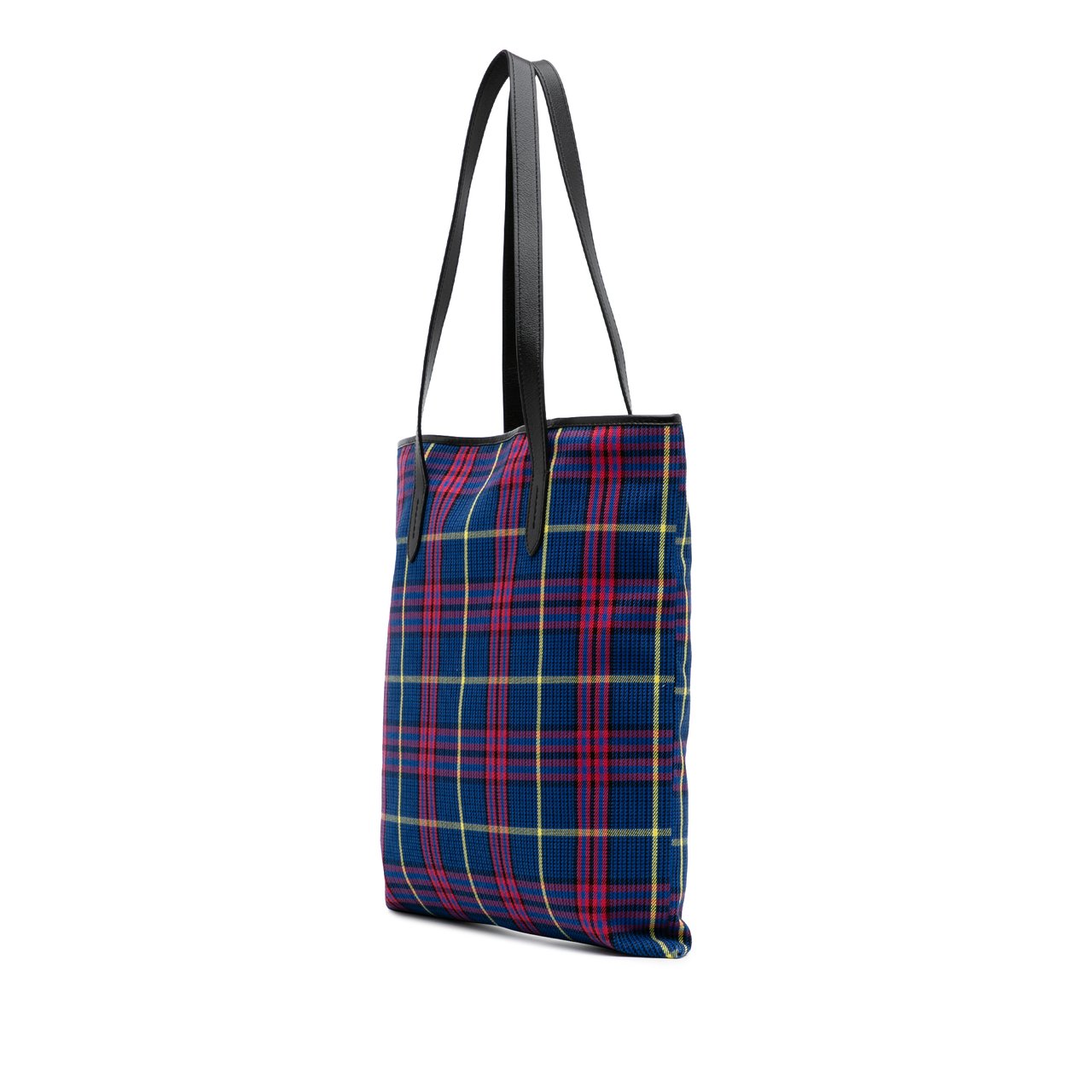 Mulberry Plaid Canvas Tote Blauw