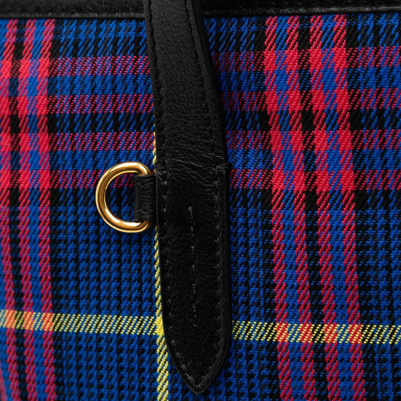 Mulberry Plaid Canvas Tote Blauw