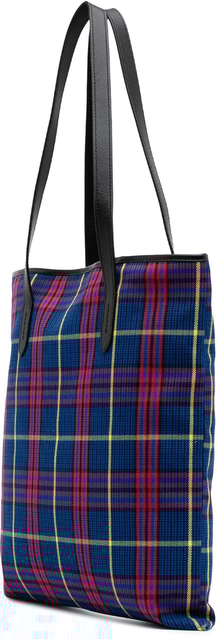 Mulberry Plaid Canvas Tote Blauw