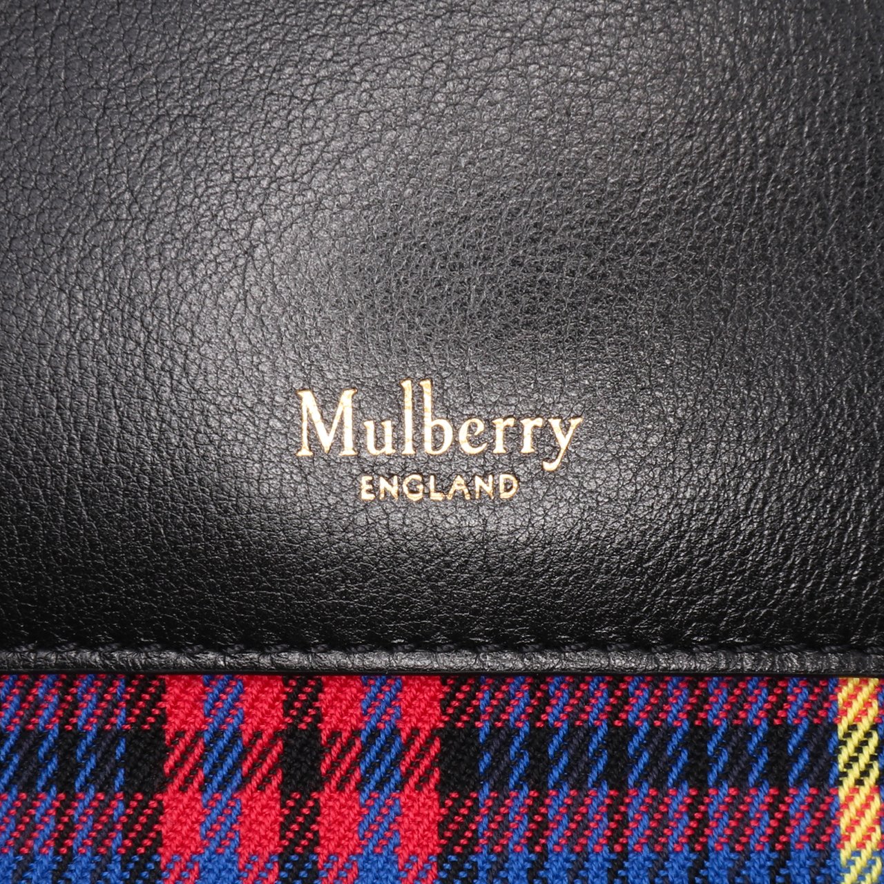 Mulberry Plaid Canvas Tote Blauw