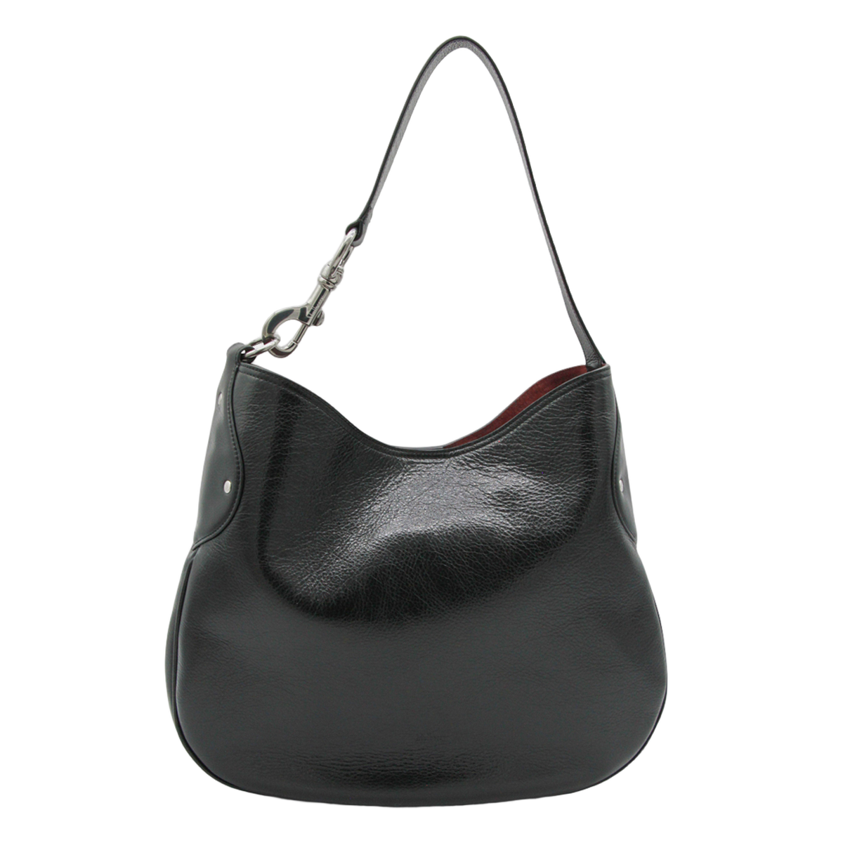 Mulberry Smooth Black Leather Shoulder Bag Grijs