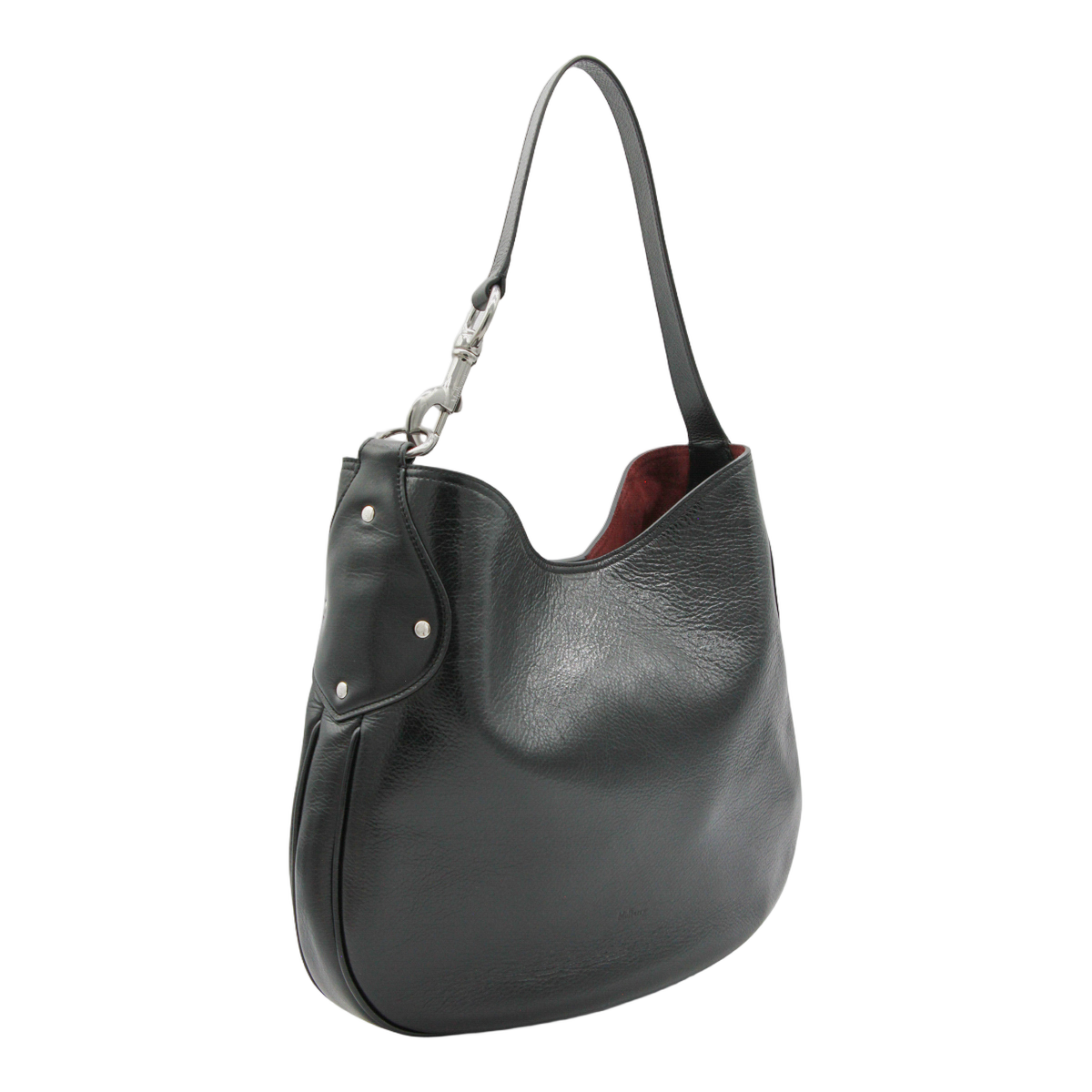 Mulberry Smooth Black Leather Shoulder Bag Grijs