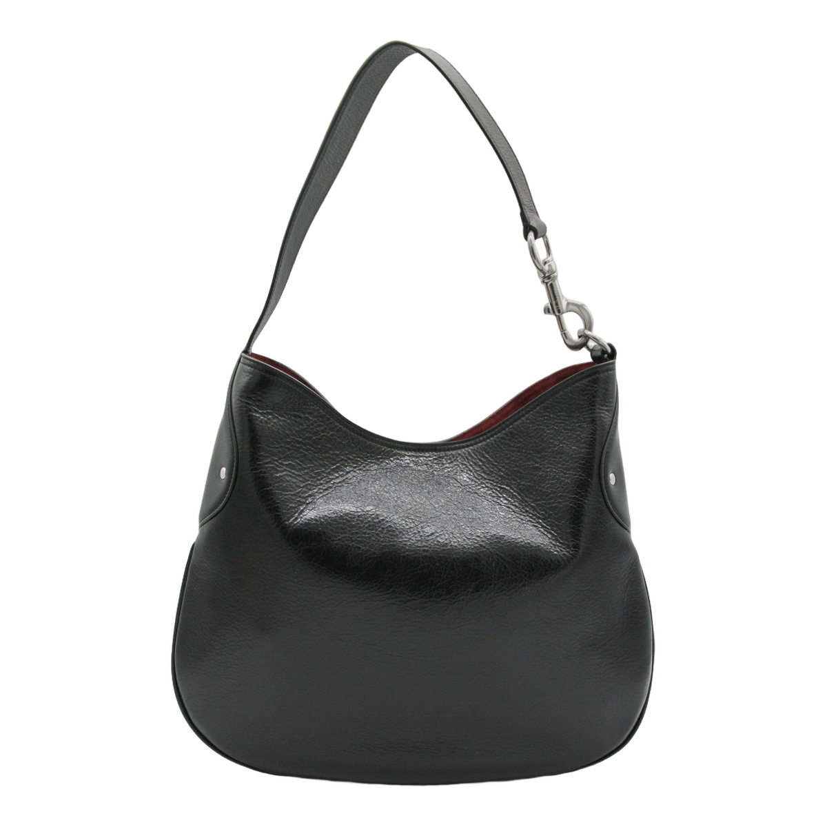 Mulberry Smooth Black Leather Shoulder Bag Grijs