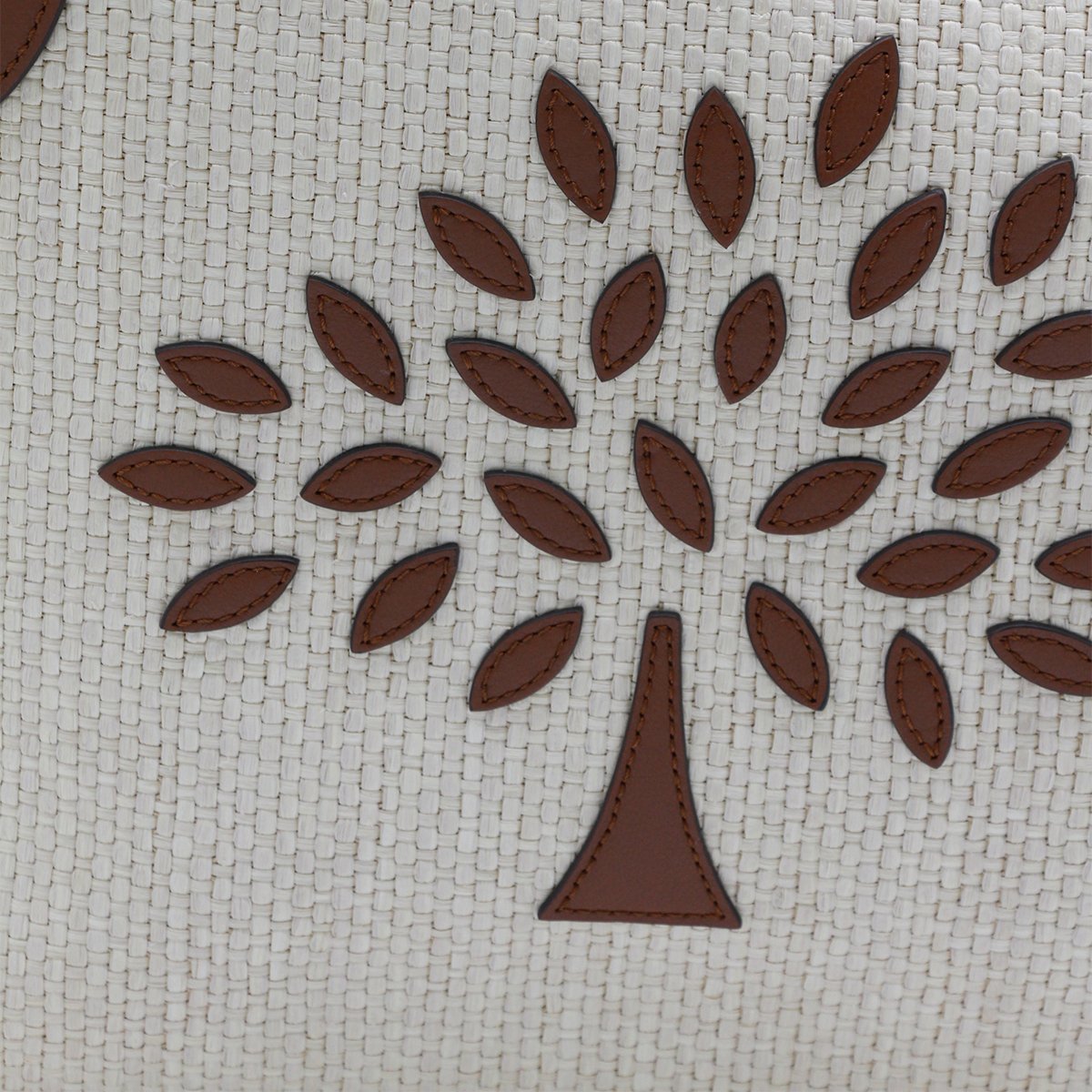 Mulberry Structured Woven Tote Bag With Tree Motif Neutraal