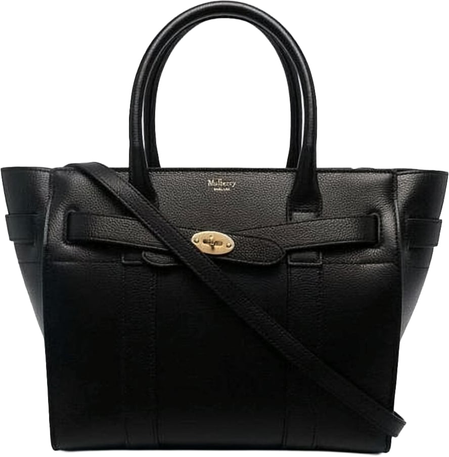 Mulberry Black Bayswater Hammered Leather Shoulder Bag Zwart