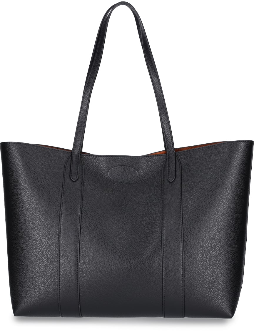 Mulberry Black Bayswater Grain Leather Tote Bag Zwart