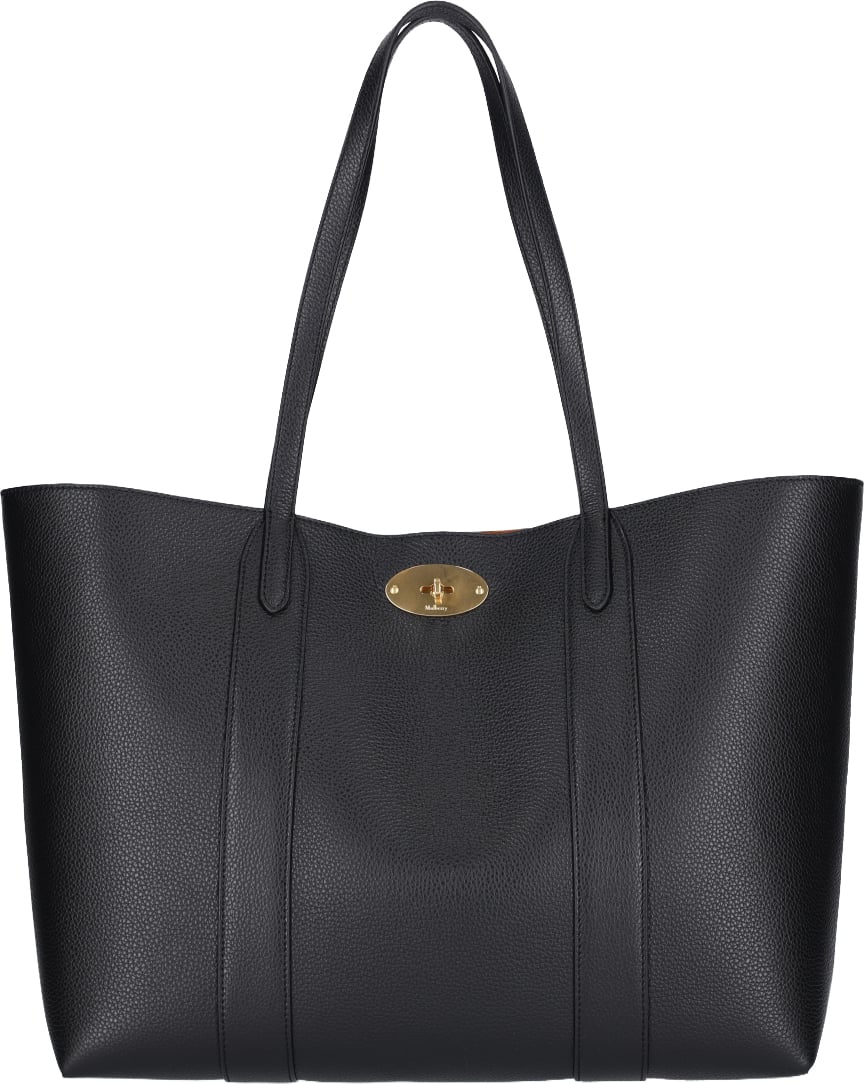 Mulberry Black Bayswater Grain Leather Tote Bag Zwart