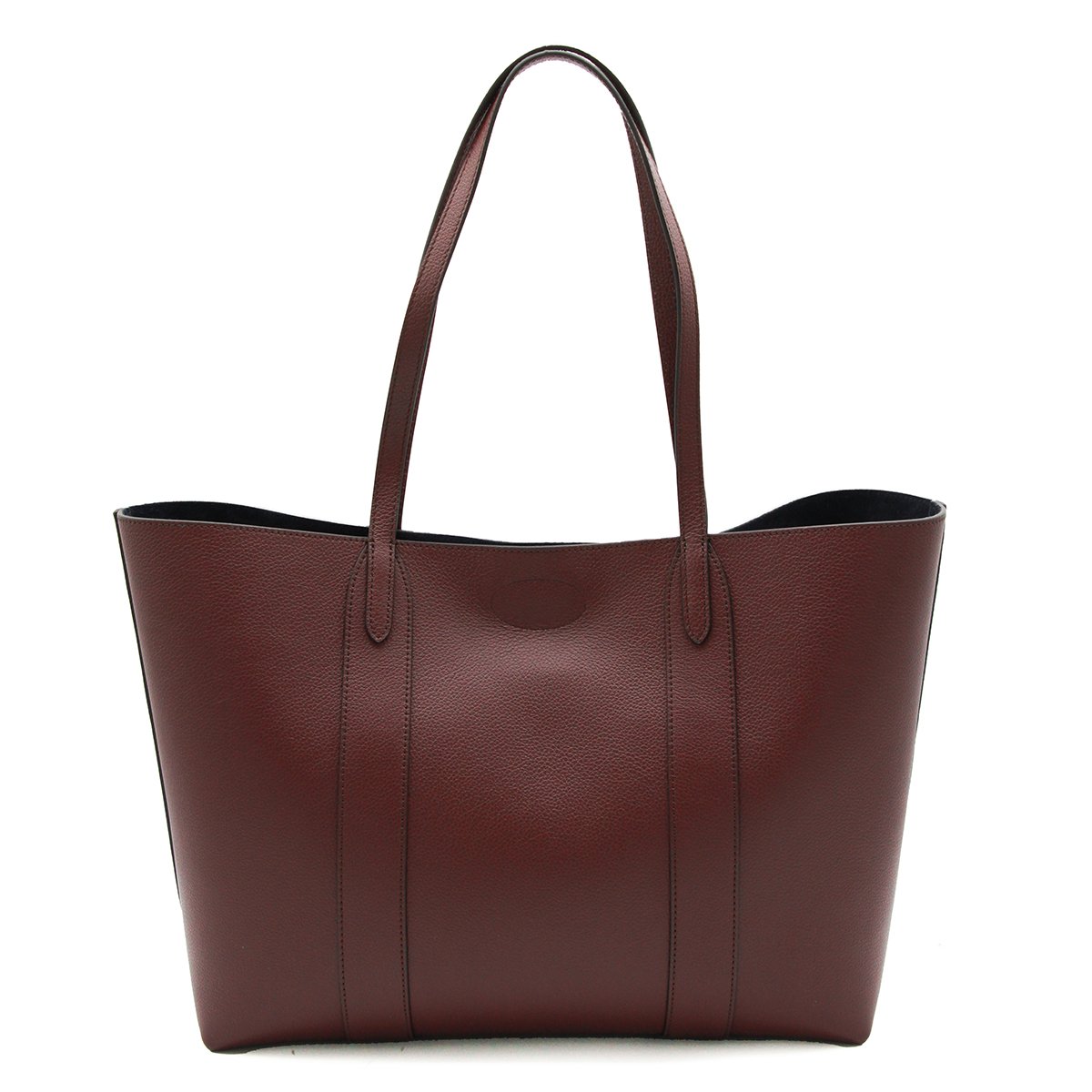 Mulberry Textured Burgundy Leather Tote with Gold-tone Hardware Zwart