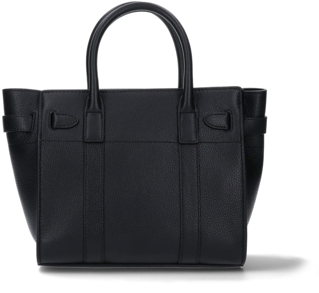 Mulberry Black Bayswater Mini Grain Leather Bag Zwart