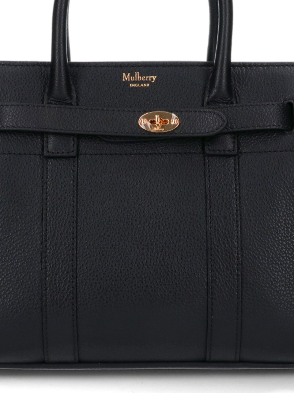 Mulberry Black Bayswater Mini Grain Leather Bag Zwart
