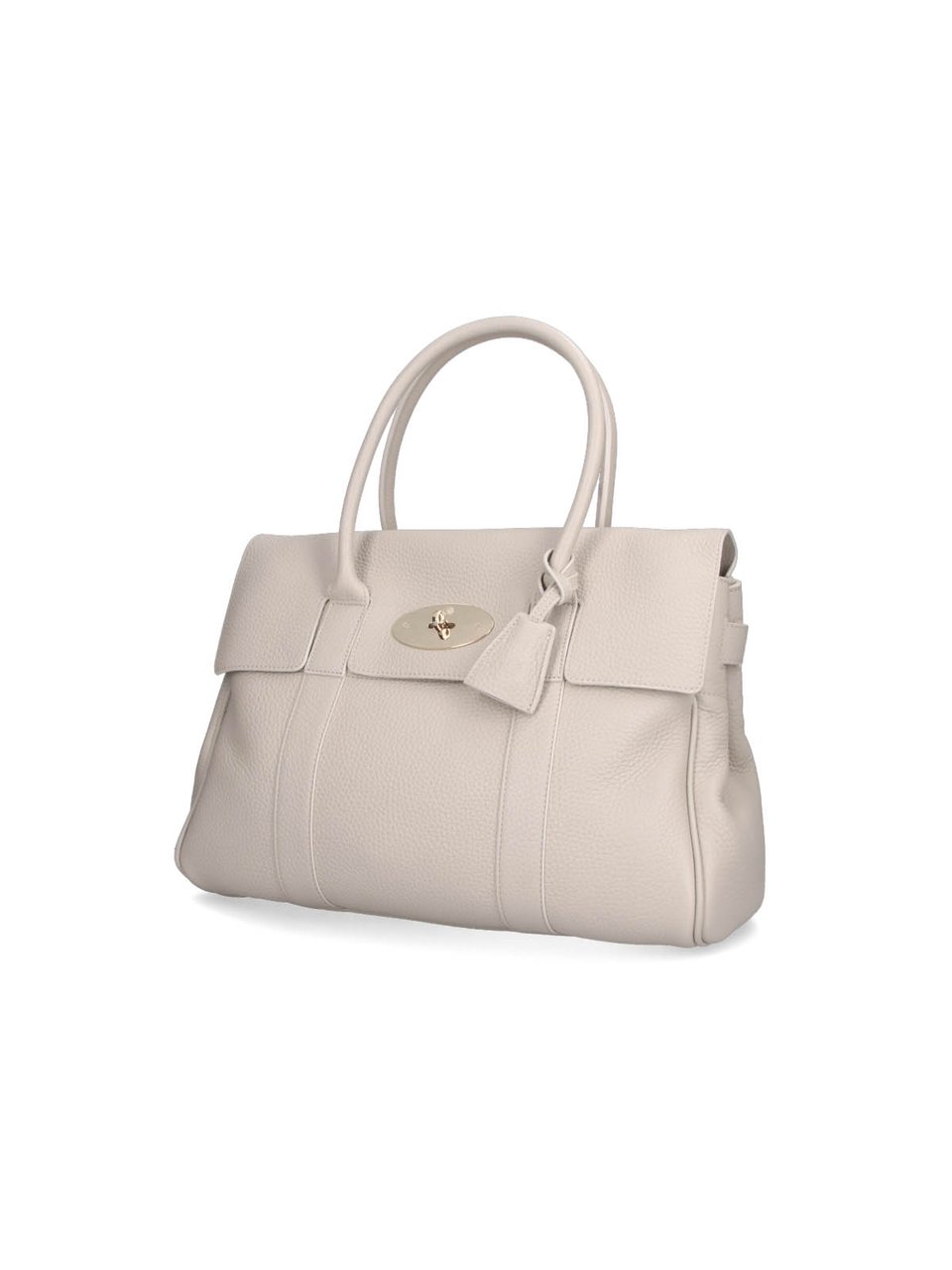 Mulberry Pebbled Leather Handbag with Twist-Lock Closure Neutraal