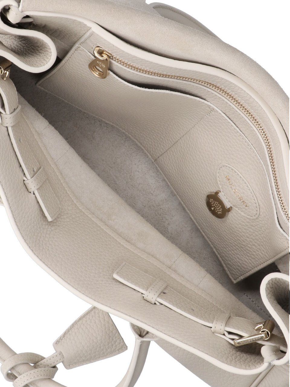 Mulberry Pebbled Leather Handbag with Twist-Lock Closure Neutraal