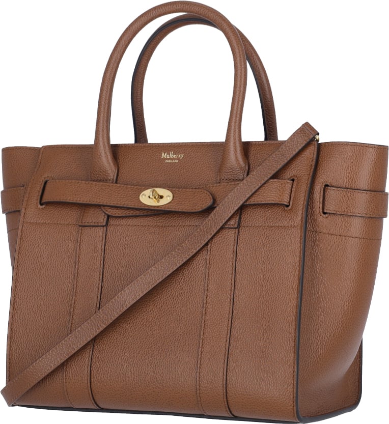 Mulberry Brown Bayswater Small Grain Leather Bag Bruin