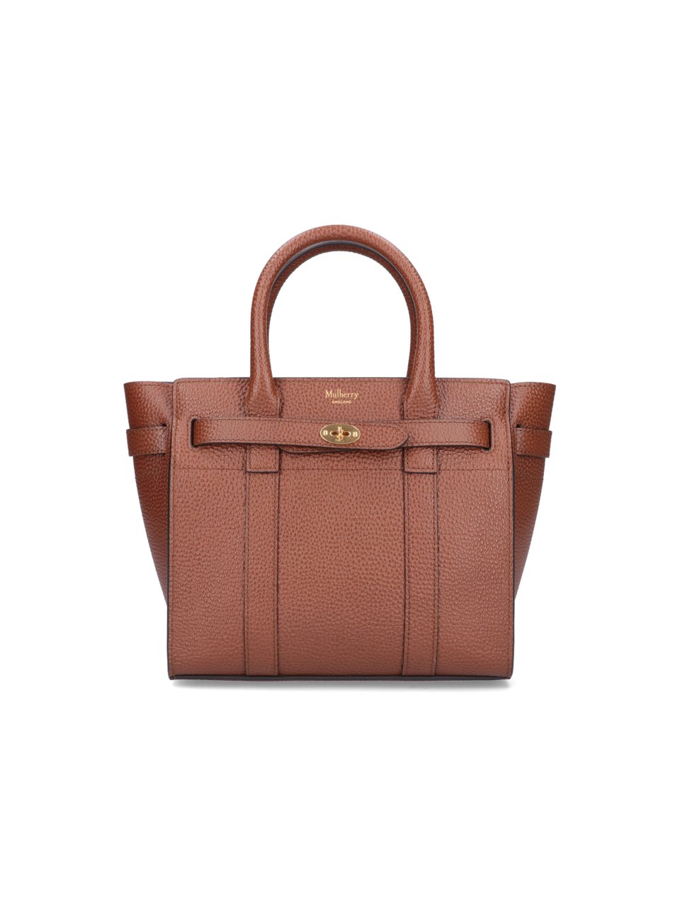 Mulberry Brown Zipped Bayswater Hammered Leather Shoulder Bag Bruin